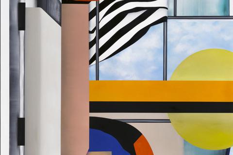 Oskar Rinks Ölgemälde "Stage" ist in der aktuellen Schau des Museums Bensheim zu sehen. Foto: Gustav Franz 