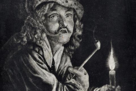 Zeichnung von Caspar Dietrich von Fürstenberg, Mainzer Dompropst: Der Raucher mit der Kerze, um 1660. Foto: Landesmuseum