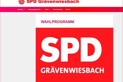 Auf ihrer Internetseite stellt die SPD Grävenwiesbach ihr Wahlprogramm vor. Foto: www.spd-graevenwiesbach.de/wahlprogramm/ 