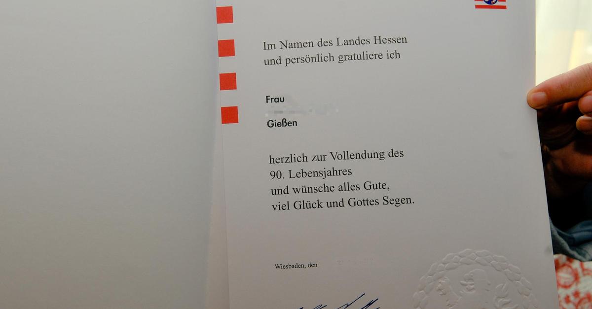 Keine Glückwünsche zu runden Geburtstagen und Jubiläen in Gießen