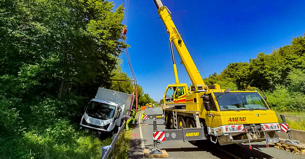 A480 near Giessen closed after truck accident