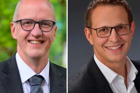 Treten bei der Bürgermeisterwahl in Beselich gegeneinander an: Amtsinhaber Michael Franz (l.) und Kai  Speth. Fotos: privat 