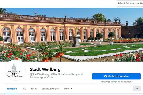 „Breitere und jüngere Bevölkerungsgruppen erreichen:“ Die Stadt Weilburg setzt auf Präsenz in den sozialen Medien und ist auch auf Facebook (Screenshot) vertreten.