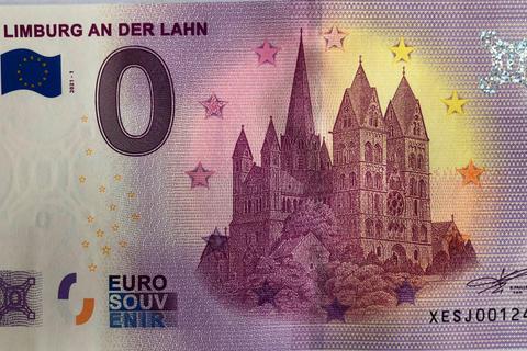 Ein besonderes Souvenir: der Geldschein mit dem Limburger Dom. Foto: Vohl/Tourist-Info Limburg 
