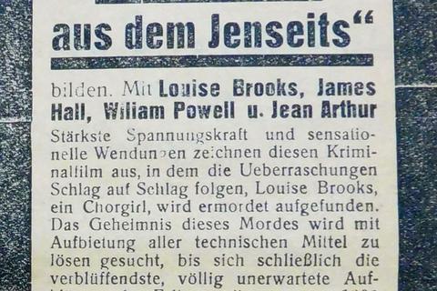 Mit dieser Zeitungsanzeige im Nassauer Bote warb am 11. Juli 1930 Nikolaus Reif, der damalige Besitzer des Limburger Kinos Skala-Lichtspiele, um das verehrte Publikum. Stadtarchiv Limburg