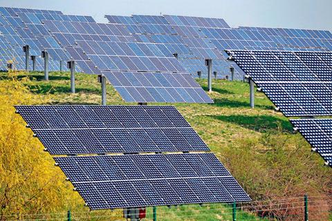 In Allendorf könnte bald ein Solarpark entstehen. Das Merenberger Parlament hat dafür die Voraussetzungen geschaffen. Symbolfoto: Foto: Jan Woitas/dpa 