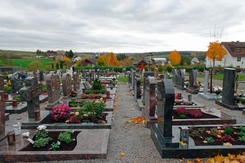 Die schmalen Wege zwischen den Grabstellen auf dem Dehrner Friedhof sind problematisch für Besucher mit Rollator oder Rollstuhl. Foto: Kerstin Kaminsky 