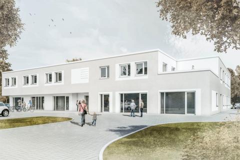 Ende 2021 soll das "Medzentrum" in der Frankfurter Straße in Weilburg fertig gestellt sein. Auf zwei Etagen finden Patienten und Kunden dann Arztpraxen, eine Podologie, ein Sanitätshaus und eine Bäcker-Filiale.  Visualisierung: Levin Dolgner 
