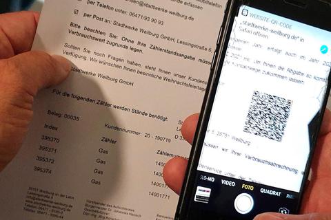 Mit dem QR-Code-Verfahren können Zählerstände schnell erfasst werden. Foto: Sabine Gorenflo 