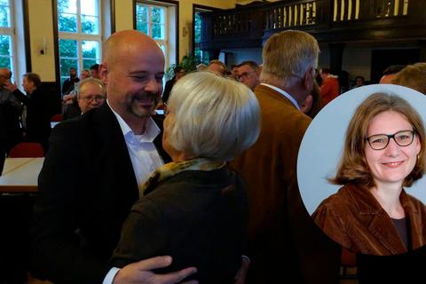 Susan Abbe kommentiert den Ausgang der Biedenkopfer Bürgermeisterwahl. Fotos: Kopp/Weber 