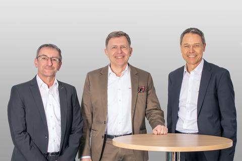 Der scheidende Vorstandsvorsitzende der Meissner AG: Tilman Löffelholz (Mitte), mit Volker Bück (links) und Roland Reim.
