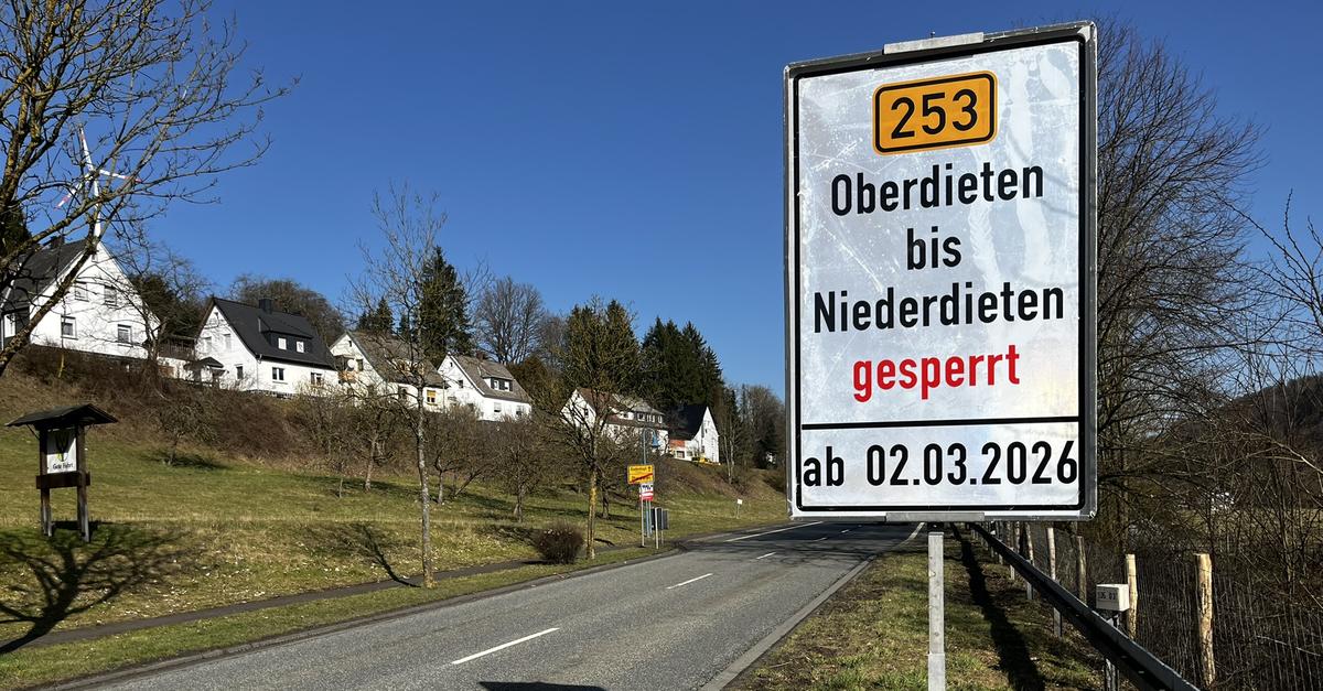 Free passage on the B253: Construction between Breidenbach and Oberdieten ...