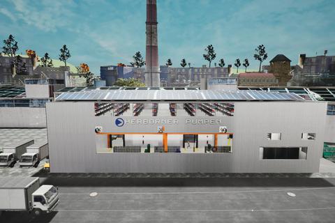 Virtueller Einblick in das neue Gebäude des Modellbaus und Modelllagers von "Herborner Pumpen".  Computeranimation: Herborner Pumpentechnik 