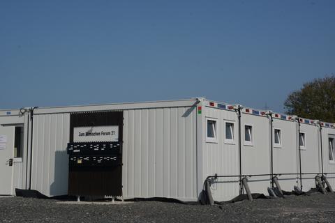 Das Containerdorf für Flüchtlinge in Waldgirmes. 30 Plätze sind dort vorhanden. 