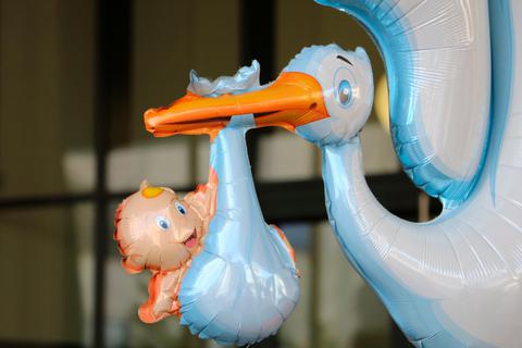 Mit Transparenten und solchen Luftballons haben Hebammen und Krankenschwestern vorm Kreistag für den Erhalt der Geburtsstation in der Dillenburger Klinik demonstriert.  Foto: Jörgen Linker 