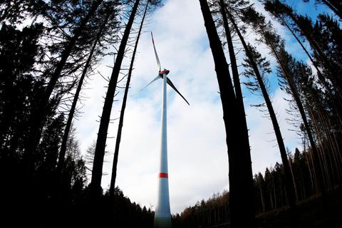Der Verwaltungsgerichtshof in Kassel hat den Baustopp für den Windpark in Blasbach aufgehoben. Symbolfoto: Oliver Berg/dpa 