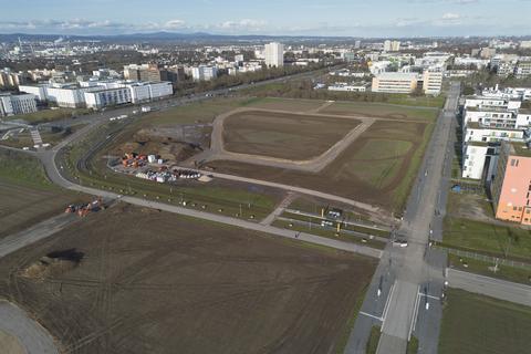 Auf dem Hochschulerweiterungsgelände zwischen Hochschule und Saarstraße laufen die Erschließungsarbeiten für den sogenannten Life Science Campus. Auch die Entwicklung der Flächen soll Biomindz vorantreiben.