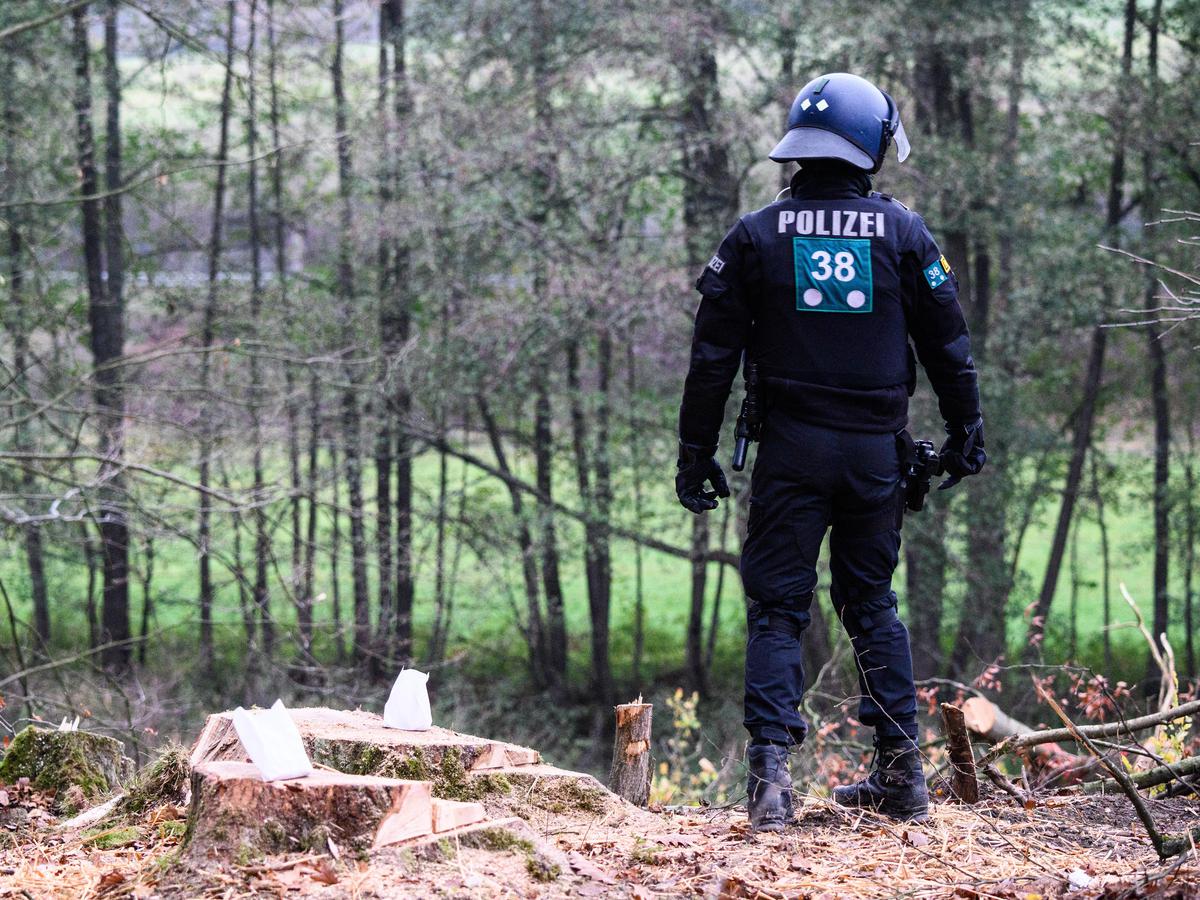 Dannenröder Forst: Demonstrantin stürzt mehrere Meter tief und