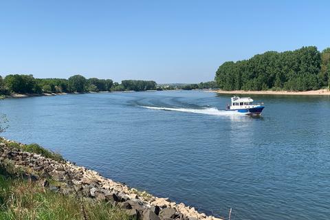 Der Unglücksort: Bei Rheinkilometer 467 sind am Sonntagmittag ein Jetski und ein Sportboot kollidiert. Foto: Pascal Widder