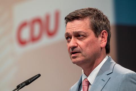 Christian Baldauf, CDU-Fraktionsvorsitzender, spricht bei einem Landesparteitag.
