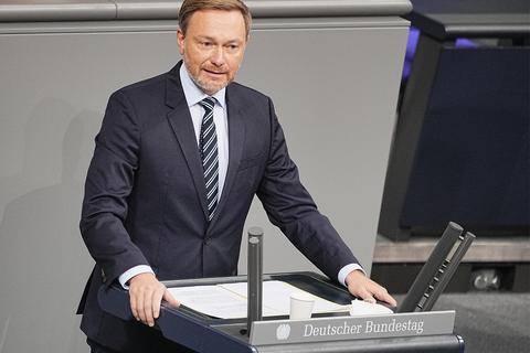 Bundesfinanzminister Christian Lindner spricht im Bundestag. Symbolfoto: dpa