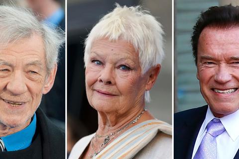 "Gandalf"-Darsteller Ian McKellen, Oscar-Gewinnerin Judi Dench und Schauspieler Arnold Schwarzenegger gehören zu den Stars, die bereits gegen Corona geimpft wurden. Fotos: dpa