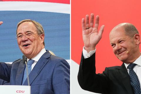 Union-Kanzlerkandidat Armin Laschet (links) und SPD-Kanzlerkandidat Olaf Scholz. Foto: dpa