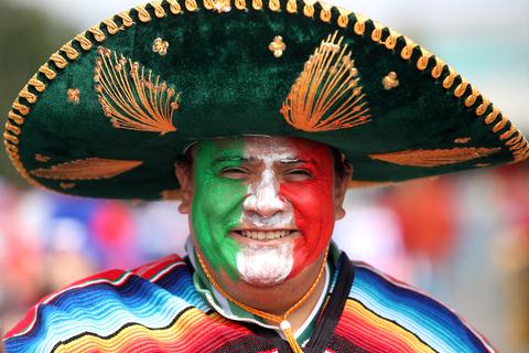Ein Fan der mexikanischen Nationalmannschaft bei der WM in Russland. Foto: dpa