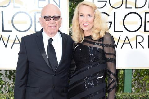 Das unterschiedliche Paar: Rupert Murdoch und Jerry Hall. Foto: dpa