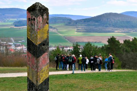 Blick auf den ehemaligen Grenzstreifen zwischen Hessen und Thüringen unweit der Gedenkstätte Point Alpha zwischen Rasdorf (Hessen) und Geisa (Thüringen). 
