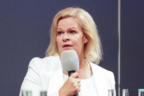 Innenministerin Nancy Faeser, hier am 1. September beim VRM-Triell zur Landtagswahl in Hessen.
