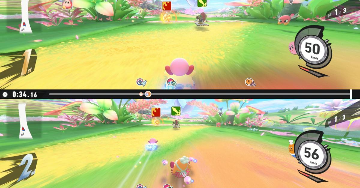 Auf-dem-Stern-ber-die-Strecke-Kirby-Air-Riders-