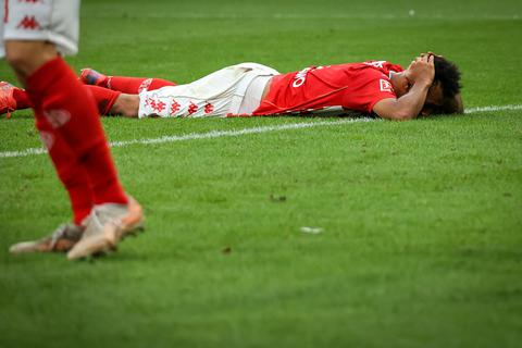 Karim Onisiwo nach der Niederlage von Mainz 05 gegen Union Berlin. Foto: Lukas Görlach