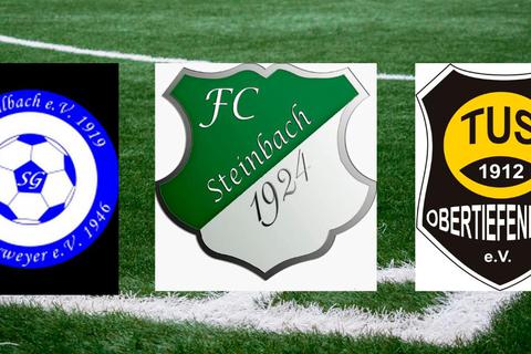 Wer wird nun der SG-Partner des FC Steinbach: Der TuS Obertiefenbach oder doch die SG Ahlbach/Oberweyer?  Collage: André Bethke 