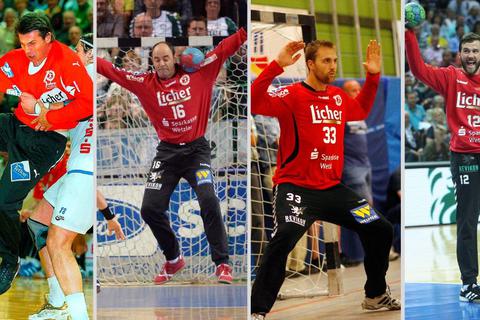 Zahlreiche Weltklasse-Keeper haben sich bei der HSG Wetzlar bereits die Klinke in die Hand gegeben: (v. l.) Zoran Djordjic, Jose Javier Hombrados, Andreas Wolff und Benjamin Buric.