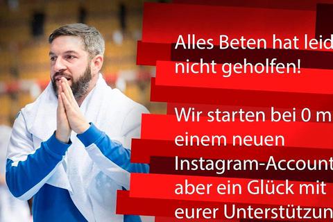 Mit dieser Grafik und seinem Spieler Christian Rompf macht der TV Hüttenberg Werbung für seine neue Seite bei Instagram.  Foto: TVH 
