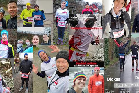 Viele Laufstall-Läufer dokumentierten ihre Teilnahme am virtuellen Silvesterlauf mit einem Selfie. Grafik: Thomas Wagener