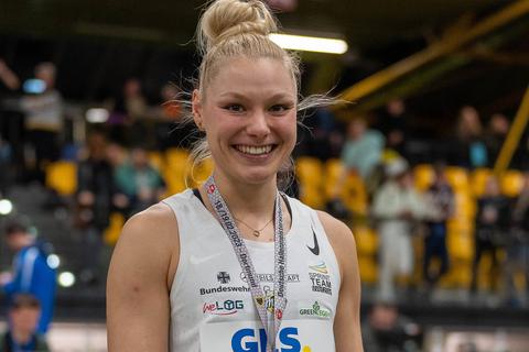 Stolze Silber-Sprinterin: Lisa Mayer wird bei der DM Zweite über 60 Meter.