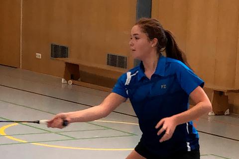 Trainiert trotz Liga-Pause fleißig weiter: Badminton-Talent Clara Hess vom BLZ Mittelhessen. Foto: Hess 