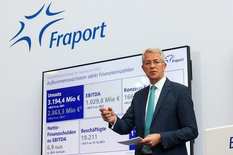 Die Fraport AG hat im abgelaufenen Geschäftsjahr ein deutlich besseres Ergebnis erzielt. Vorstandschef Stefan Schulte präsentiert die Zahlen und Fakten.